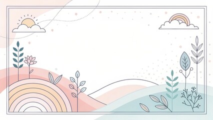 a sketch cute rainbow gradient illustration background