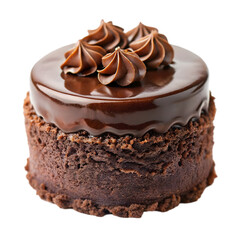 mini chocolate cake on transparent background