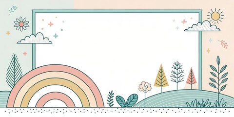 a sketch cute rainbow gradient illustration background
