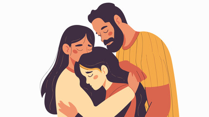 Obraz premium Family Support and Care Concept: Mother and Father Comforting