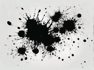 Black ink splash isolated on white background. Ink splash texture. Grunge background. Ink splatter. Eps10.