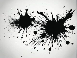 Black ink splash isolated on white background. Ink splash texture. Grunge background. Ink splatter. Eps10.