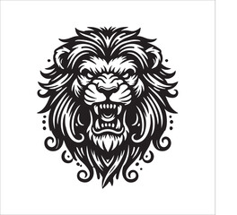 lion head silhouette vector