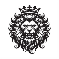 Obraz premium lion head silhouette vector