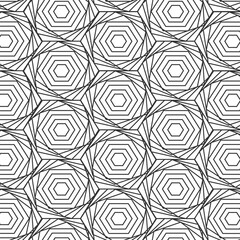 Black and white linear geometric seamless pattern