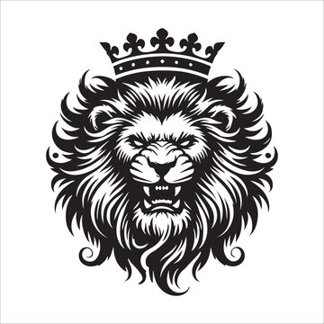 lion head silhouette vector