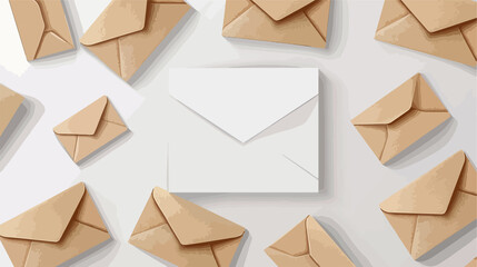 Blank card with envelopes on white background