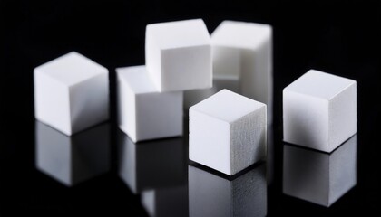 Obraz premium matt white pixel particle cubes on black background