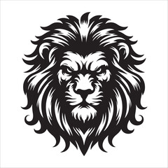 Obraz premium lion head silhouette vector