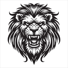 lion head silhouette vector