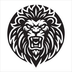 lion head silhouette vector