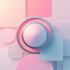Serene Concentric Circles: A Pastel Symphony of Geometric Harmony