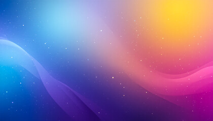 Colorful gradient background blending blue, purple, yellow, and pink, with a soft grainy texture for an artistic and vibrant effect
