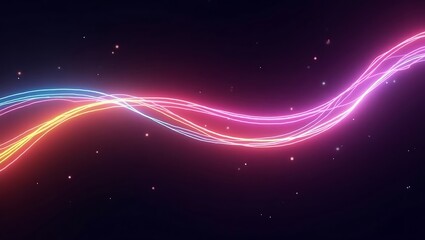 Abstract background with glowing lines. Generative Ai.