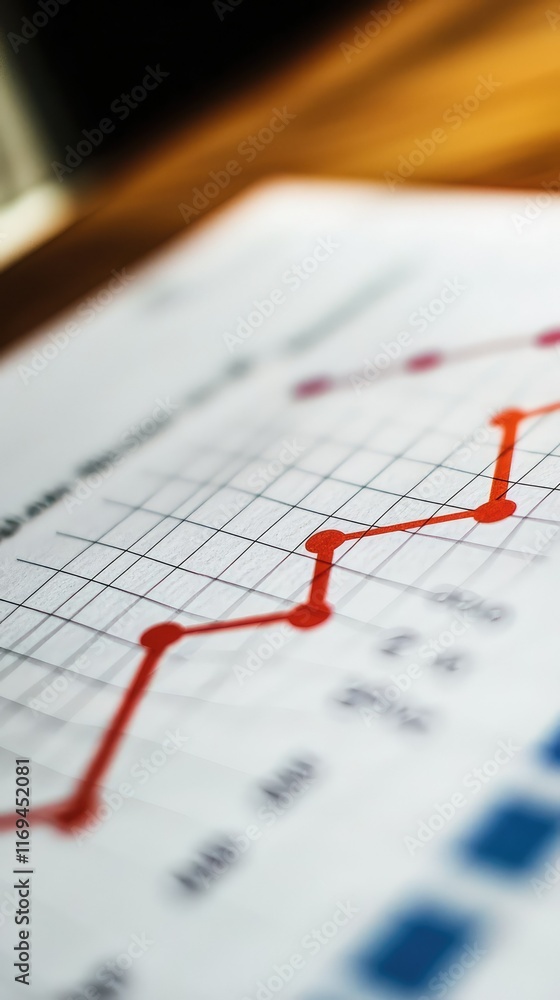 Poster business growth chart displaying increasing trend and data metrics