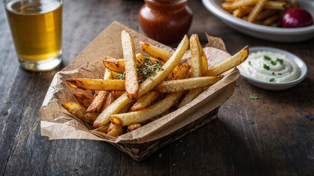 Patatine fritte in un piatto 