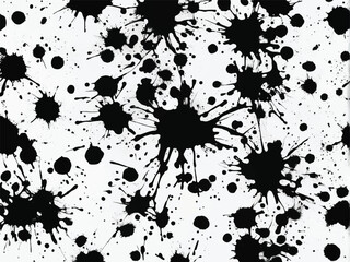 Obraz premium Black ink splash isolated on white background. Ink splash texture. Grunge background. Ink splatter. Eps10.