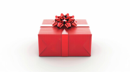 red gift box isolated on white