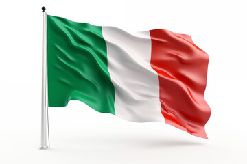 Italian flag on a white background, featuring the iconic green, white, and red tricolor design, perfect for educational, cultural, or creative projects celebrating Italy's heritage and national.