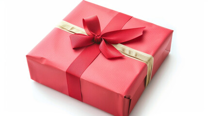 Obraz premium red gift box isolated on white