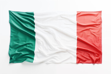 Obraz premium Italian flag on a white background, featuring the iconic green, white, and red tricolor design, perfect for educational, cultural, or creative projects celebrating Italy's heritage and national.
