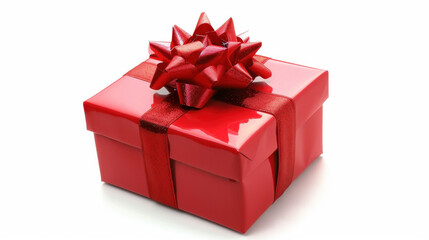 red gift box isolated on white
