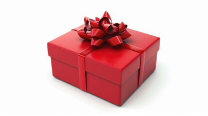 Obraz premium red gift box isolated on white