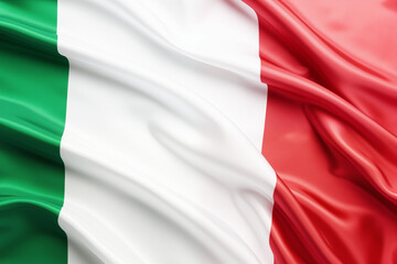 Fototapeta premium Italian flag on a white background, featuring the iconic green, white, and red tricolor design, perfect for educational, cultural, or creative projects celebrating Italy's heritage and national.