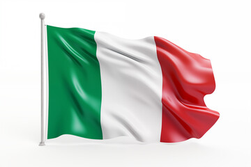 Obraz premium Italian flag on a white background, featuring the iconic green, white, and red tricolor design, perfect for educational, cultural, or creative projects celebrating Italy's heritage and national.