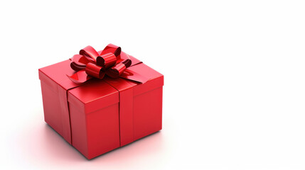 red gift box isolated on white