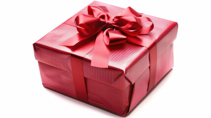 Fototapeta premium red gift box isolated on white