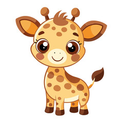 cute cartoon giraffe vector illustration editable svg and png