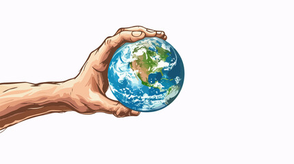 Hand Striking Planet Earth - Impactful Environmental Concept