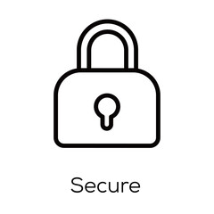 Secure Icon – Padlock Symbolizing Security and Encryption - vector editable stroke 