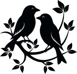 Birds in love Silhouette vector, valentine special vector 
