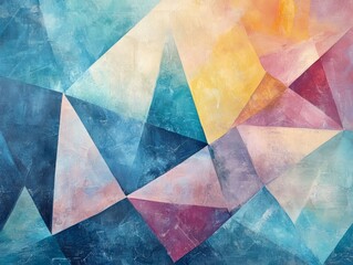 Abstract Geometric Painting: Serenity in Hues