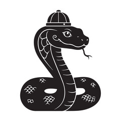 Fototapeta premium Chinese new year snake vector silhouette illustration