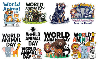 World Animal Day designs for various uses