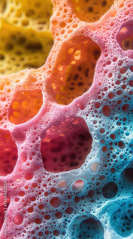 Poster colorful abstract foam texture with bubbles and patterns