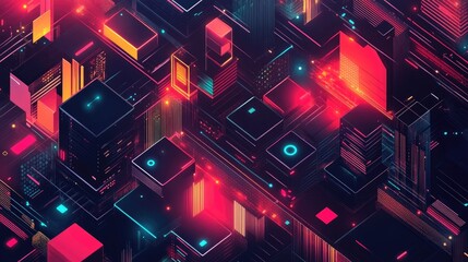 Digital background showcasing the themes of tech, AI, and data storage