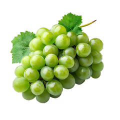 Fresh Green Grapes Bunch Transparent Background.