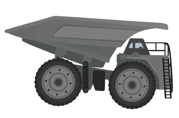Grey dump truck. vector illustration