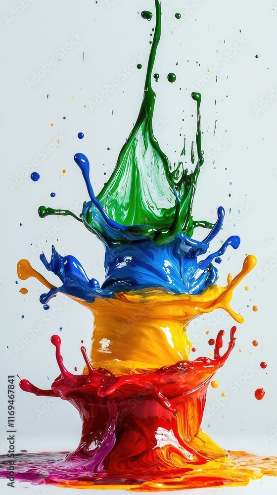 Poster vibrant splash of paint creating a colorful abstract design
