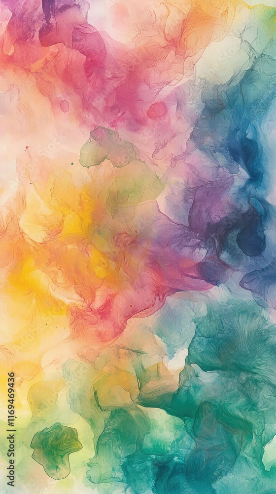 Poster colorful abstract fluid art with swirls and soft texture background