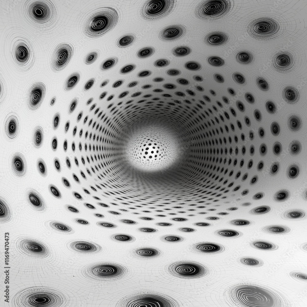 Poster abstract geometric pattern with hypnotic vortex optical illusion effect