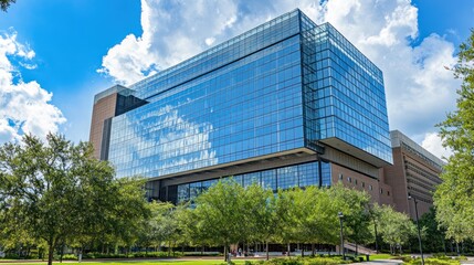 Fototapeta premium Modern Glass Building Campus Architecture