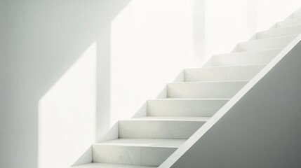 Dynamic White Staircase with Natural Lighting