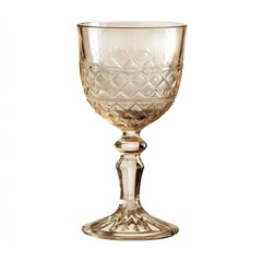 Empty old fashioned glass for wine isolated on white background.