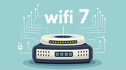 Cartoon graphic visualisation of WiFi 7 technology  
