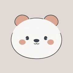 Fototapeta premium Cute, cartoon-style panda face with soft features and gentle colors, perfect for children's art or playful design themes.